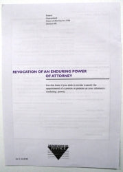 POWER OF ATTORNEY REVOCATION OF AN ENDURING FORM   G00058