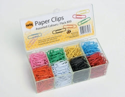 PAPER CLIPS MARBIG 33MM ASST COLS BX800   G00245