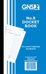 DOCKET BOOK GNS 559 8X5 NO.8 DUPLICATE 50LF   G00559