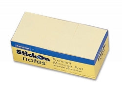 STICK ON NOTES B/TONE 38X50 YELLOW PK12   G01112