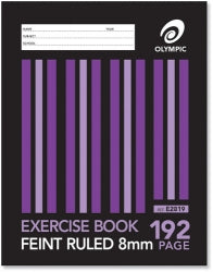 EXERCISE BOOK OLYMPIC 225X175MM 8MM RULED 192PG   G01460