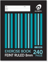 EXERCISE BOOK OLYMPIC 225X175MM 8MM RULED 240PG   G01522