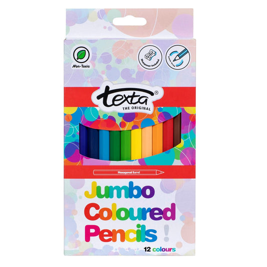 PENCIL COLOURED TEXTA JUMBO PK12   G02122