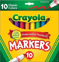 MARKER CRAYOLA BROAD LINE CLASSIC COLORS PK10   G02259