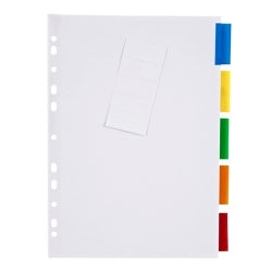 DIVIDERS MARBIG A4 MANILLA INSERT COL 5 TAB WHITE   G02747