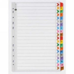 DIVIDERS MARBIG A4 MANILLA 1-20 TAB COLOURED   G02765