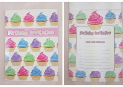 PAD INVITATION HOT PINK CUPCAKE   G03063