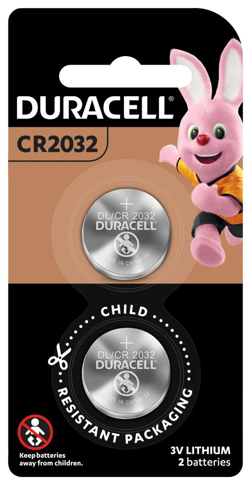 BATTERY DURACELL BUTTON CELL 2032 2PK   G03899