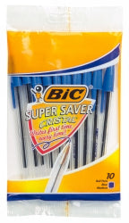 PEN BIC SUPER SAVER MEDIUM BLUE 10'S   G04213