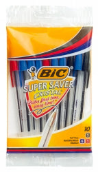 PEN BIC SUPER SAVER MEDIUM ASSTD 10'S   G04214