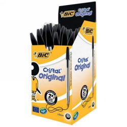 PEN BIC BP CRISTAL ORIGINAL MEDIUM BLACK BX50   G04241