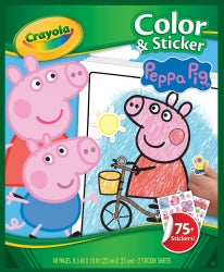 BOOK CRAYOLA COLOUR AND STICKER PEPPA PIG   G04419