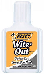 CORRECTION FLUID BIC WITE-OUT QUICK DRY 20ML   G06008