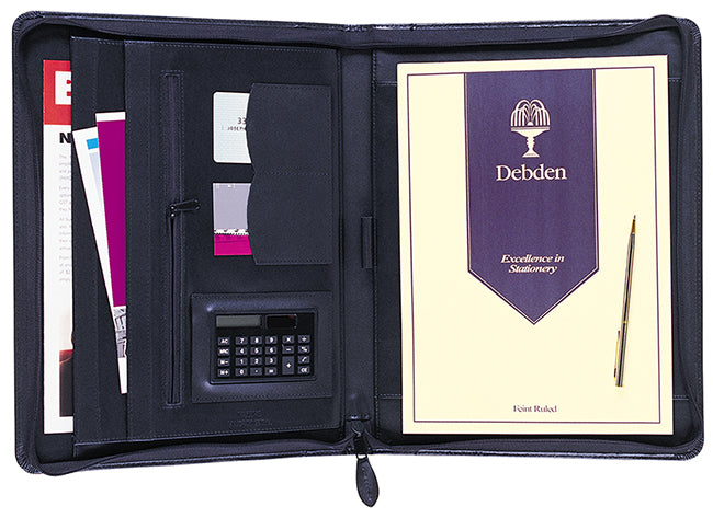 COMPENDIUM DEBDEN PORTFOLIO 250X345 LEATHER BLACK 5115G   G06049