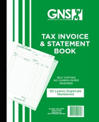 INVOICE/STATEMENT BOOK GNS 9570 10X8 DUPLICATE CARBONLESS 50LF   G09570