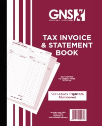 INVOICE/STATEMENT BOOK GNS 9571 10X8 TRIPLICATE CARBONLESS 50LF   G09571