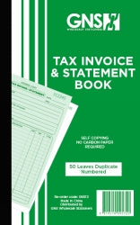 INVOICE/STATEMENT BOOK GNS 9572 8X5 DUPLICATE CARBONLESS 50LF   G09572