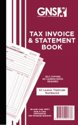 INVOICE/STATEMENT BOOK GNS 9573 8X5 TRIPLICATE CARBONLESS 50LF   G09573