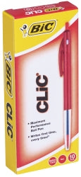 PEN BIC BP CLIC M10 MEDIUM RED BX10   G09937