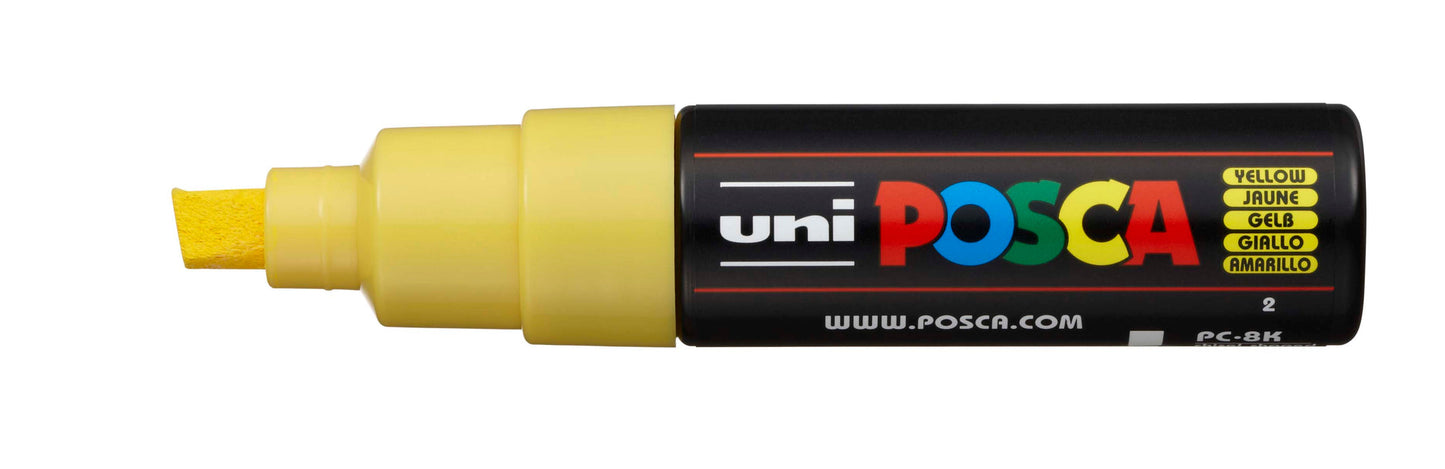 MARKER UNI POSCA PC8K CHISEL TIP YELLOW   G10269E