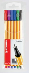 PEN STABILO FIBRE TIP POINT 88 0.4 PK6   G10307