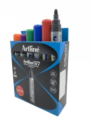 MARKER WHITEBOARD ARTLINE 500A 2MM BULLET NIB ASST BX12   G10621