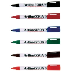 MARKER W/B ARTLINE 550A 1.2MM BULLET NIB ASST BX12   G10629