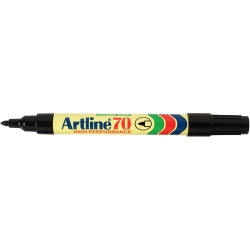 MARKER ARTLINE 70 PERMANENT 1.5MM BULLET NIB BLACK BX12   G10634