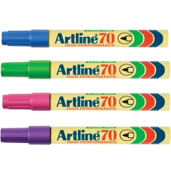 MARKER ARTLINE 70 PERMANENT 1.5MM BULLET NIB BRIGHTS BX12   G10706