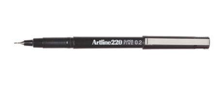 PEN ARTLINE FINELINER 220 0.2MM SUPERFINE BLACK BX12   G11042