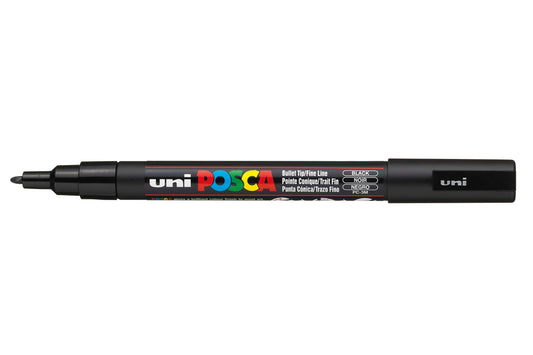 MARKER UNI POSCA PC3M BULLET TIP BLACK   G11300E