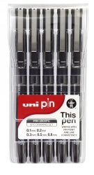 PEN DRAWING UNI PIN 200 FINE LINE SET WLT5   G11442