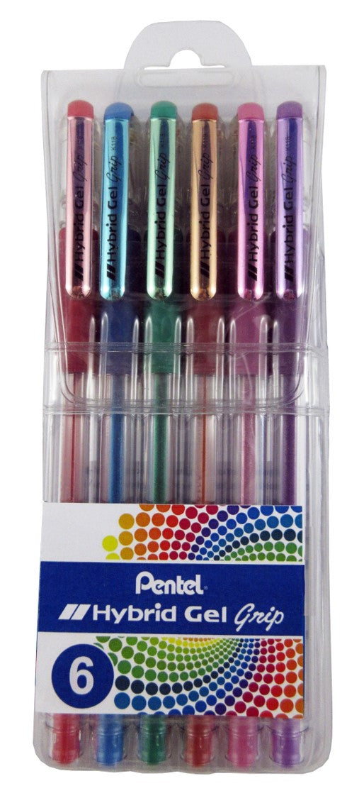 SP- PEN PENTEL RB HYBRID K118M GEL GRIP METALLIC ASST WLT6  Special Order Only G11838