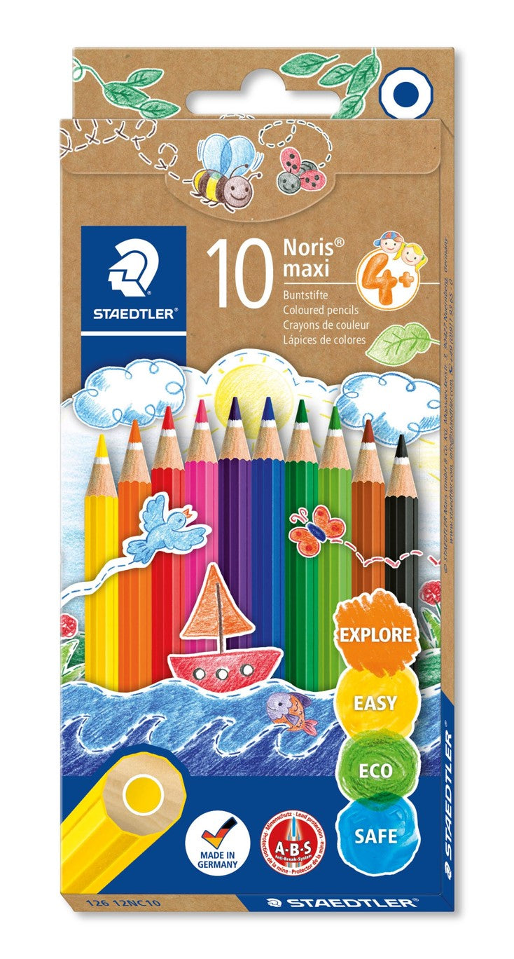 PENCIL COLOURED STAEDTLER MAXI LEARNERS PK10   G12007