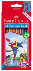 PENCIL COLOURED FABER-CASTELL RED RANGE WATERCOLOUR PK24   G12038