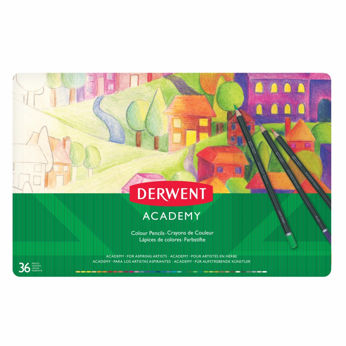 PENCIL COLOURED DERWENT ACADEMY TIN 36   G12084