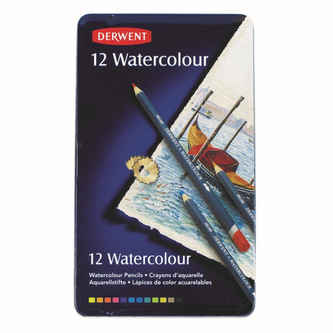 PENCIL COLOURED DERWENT WATERCOLOUR TIN 12   G12137