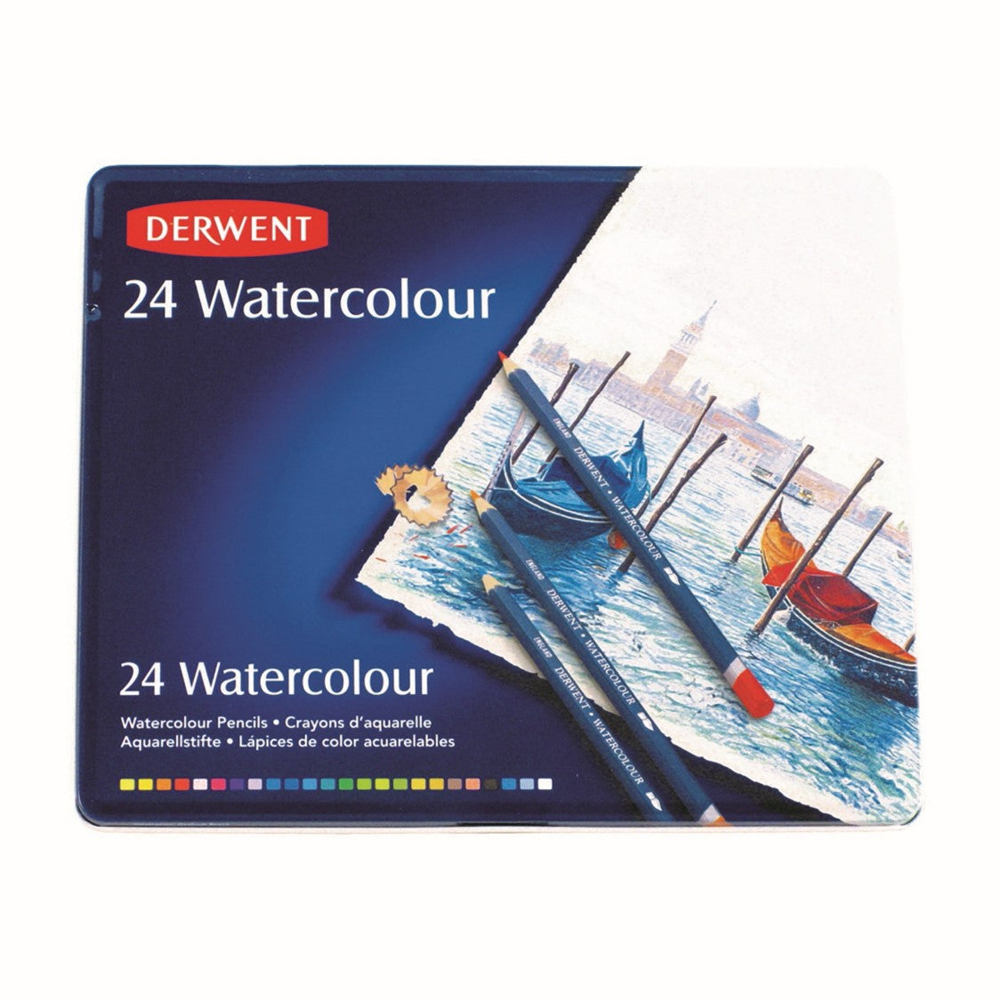 PENCIL COLOURED DERWENT WATERCOLOUR TIN 24   G12138