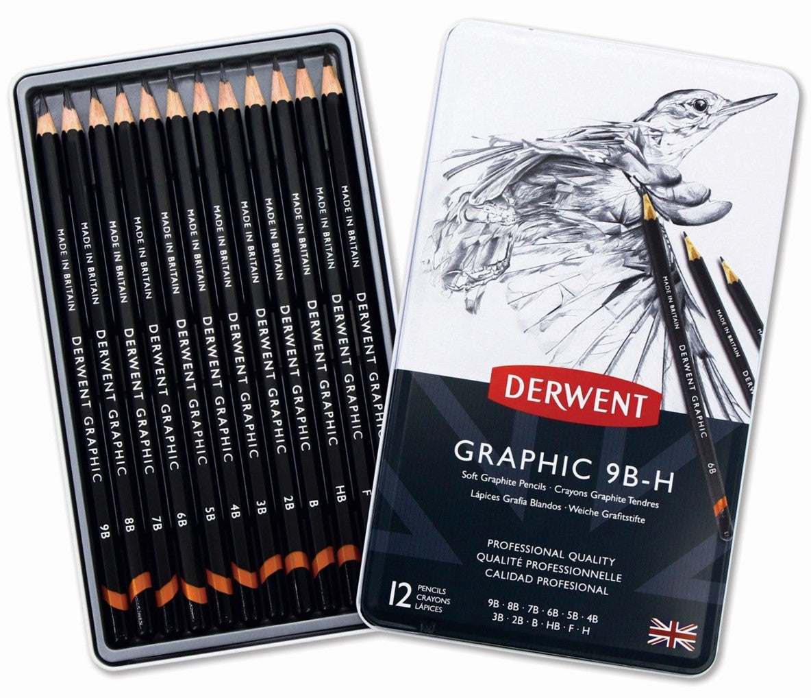 PENCIL LEAD DERWENT GRAPHIC SKETCH 9B-H BX12   G12155