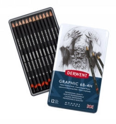 PENCIL GRAPHITE DERWENT GRAPHIC MEDIUM TIN 12   G12156