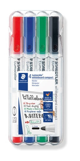 MARKER WHITEBOARD STAEDTLER 341 COMPACT ASST WLT4   G12161