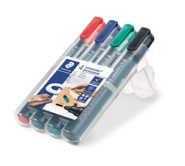 MARKER STAEDTLER 352 LUMOCOLOR PERMANENT BULLET ASST WLT4   G12163