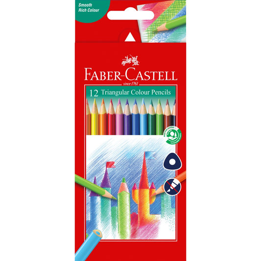 PENCIL COLOURED FABER-CASTELL TRI GRIP 12'S   G12183