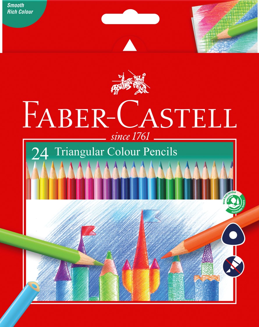 PENCIL COLOURED FABER-CASTELL TRI GRIP 24'S   G12197