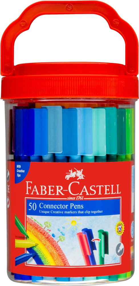 MARKER FABER-CASTELL CONNECTOR PENS BUCKET PK50   G12303