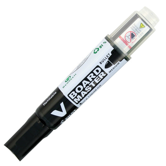 MARKER WHITEBOARD PILOT BEGREEN V BOARD MASTER MED BULLET BLACK   G12804