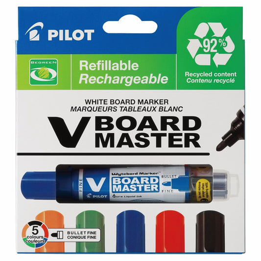 MARKER WHITEBOARD PILOT BEGREEN MASTER BULLET ASST WLT5   G12807