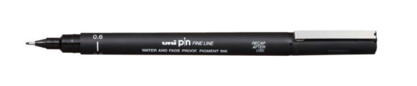 PEN DRAWING UNI PIN 200 FINE LINE 0.6MM BLACK   G12985