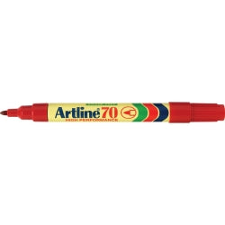 MARKER ARTLINE 70 PERMANENT 1.5MM BULLET NIB RED   G13057