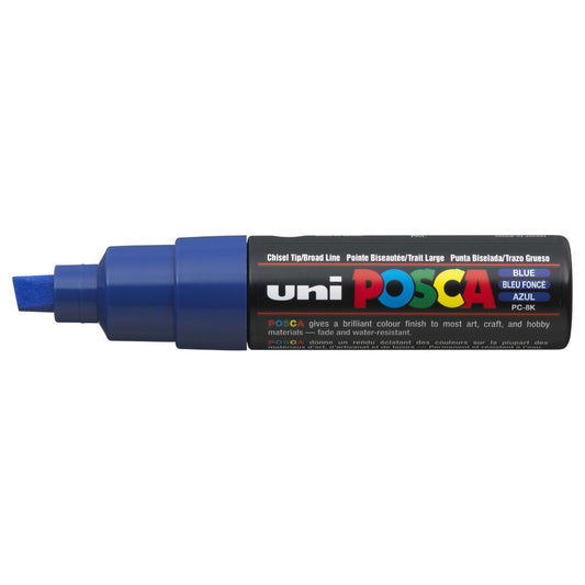 MARKER UNI POSCA PC8K CHISEL TIP BLUE   G13067E